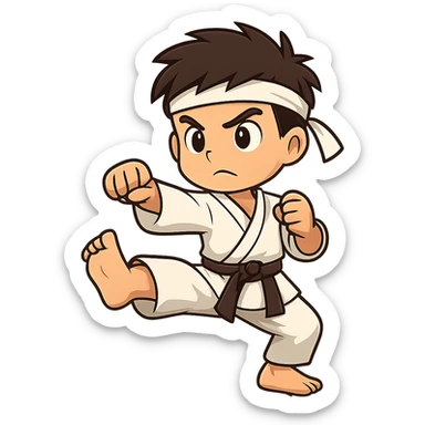 A karate boy sticker