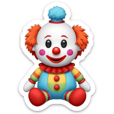 soft clown toy for children, plushie sticker