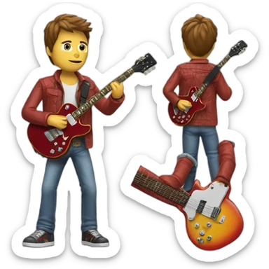 Marty McFly playing guitar sticker