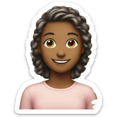 smiling girl with Christmas tree  sticker