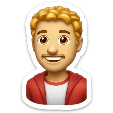 Create the cubic emoji of the head of a red tiber, smiling, friendly and with a positive attitude for WhatsApp sticker
