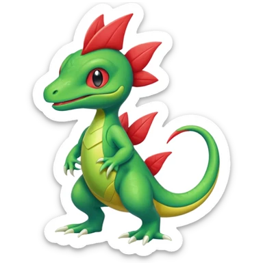 Nuzleaf-Grovyle-Axew-fusion sticker