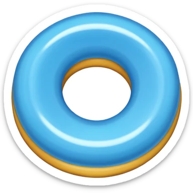 blue ringed-shaped candy with a small hole in the middle sticker