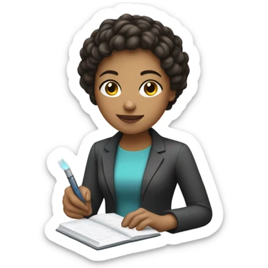 Computer science woman lighter skin and shorter hair sticker