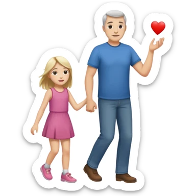 father and daughter playing full body sticker