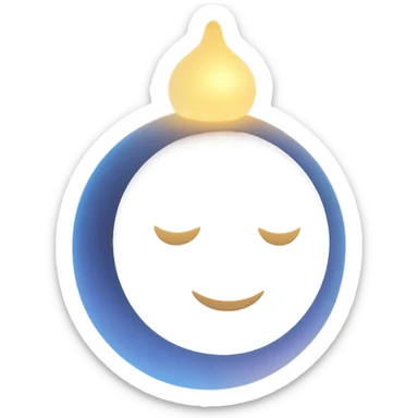 Make the smile more subtle and gentle. Enhance the ball to feel like a mystical, magical aura guide, with ethereal glow and a sense of wisdom. Keep the 3D emoji style. sticker
