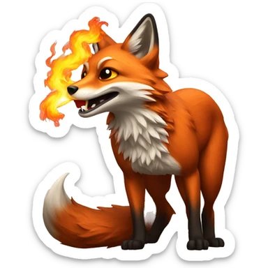 
fire breathing fox sticker