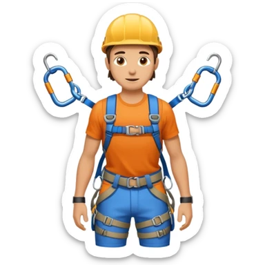 Climber with carabiners in Mountain Climbing Team sticker