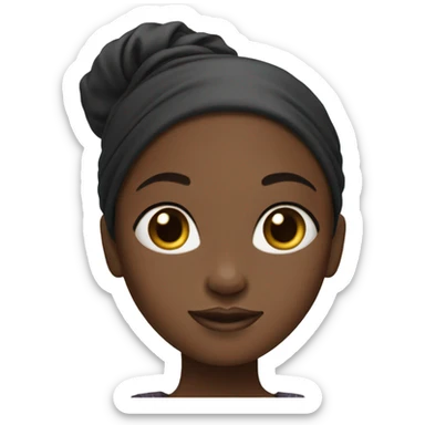 black girl with headscarf in a bun sticker