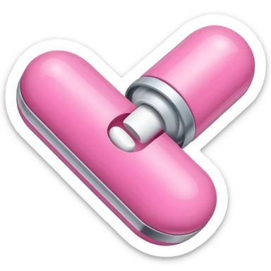 pink medication capsule sticker