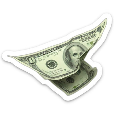 Money flying on  sticker