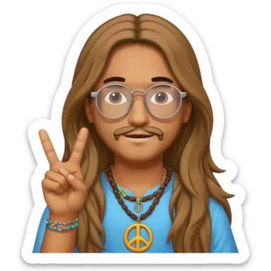 Hippie with glasses sticker