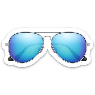 mirrored aviators three quarters view sunglasses only sticker
