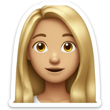 girl with long hair thinking about a guy sticker