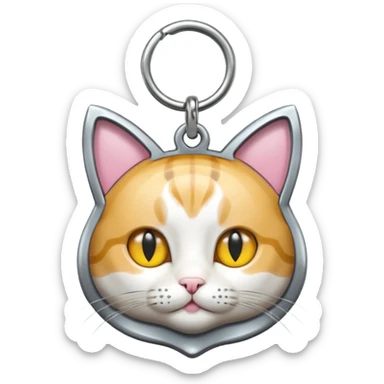 id tag with cat photo on it sticker
