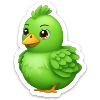 Green chick sticker