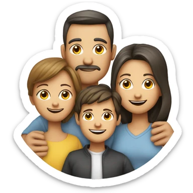 Familie Bild, Mama, Papa, zwei Jungs sticker