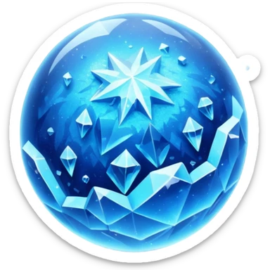 blue planet, Crystal Planet, surface covered in glowing crystals with lots of dust sticker