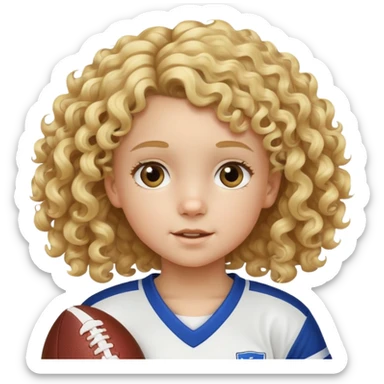 Sarışın kıvırcık saçlı 6 yaşında futbolcu sticker