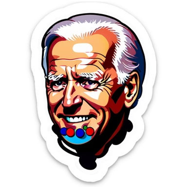 Joe Biden with balls on chin  sticker