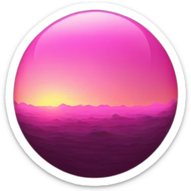 Pink planet sunset sticker