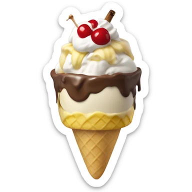 banana split sundae ice cream sticker