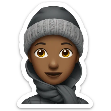 Black woman in winter clothes  sticker