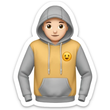 comfy grey hoodie without person sticker
