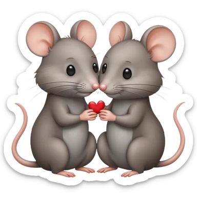 Rats kissing sticker