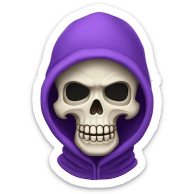 puple skeleton with balaclava sticker