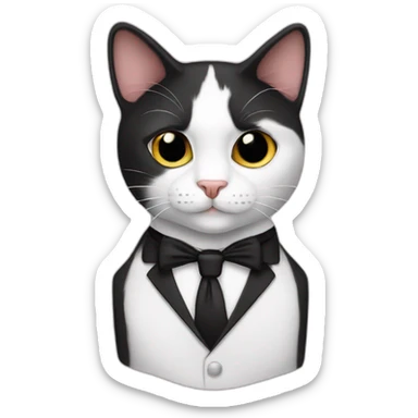 tuxedo cat wearing a tuxedo sticker