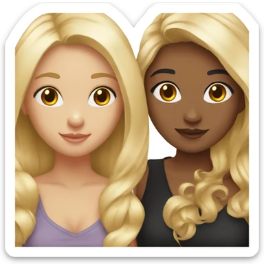 5 best friends (3 blondes, 1 brunette, 1 black hair) sticker