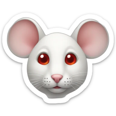 side white mouse red eye sticker