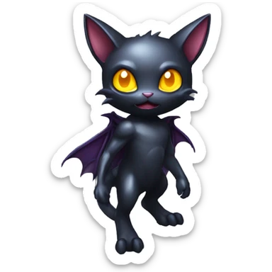 Shiny Dark-type-Poison-type-Fakémon-Bat-Cat full body sticker