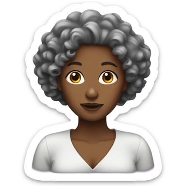 A black lady with curly hair sticker