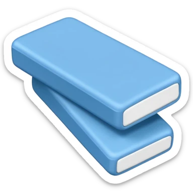 White eraser with blue wrap sticker
