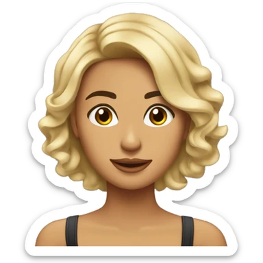 Chica Morena conTrencitas ssueltas pr todo el cabello  sticker