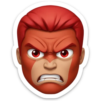 a man with many and angry face sticker