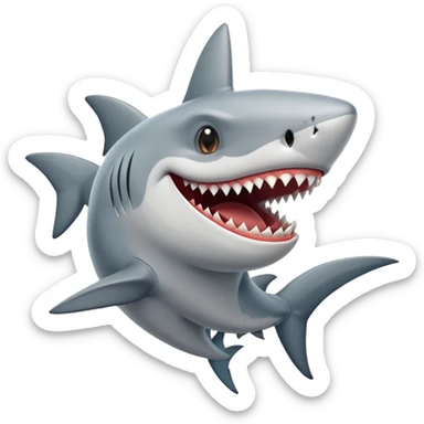 a magiction shark who laughs sticker