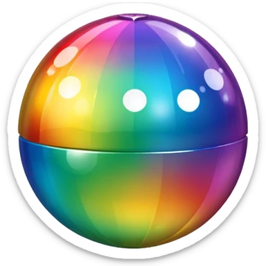 a disco ball with rainbow gradient sticker