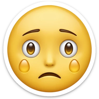 A sad emoji hiding its emotions  sticker
