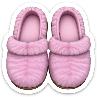 Pink fluffy slippers sticker