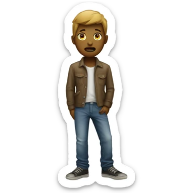 Broke person with empty pockets sticker