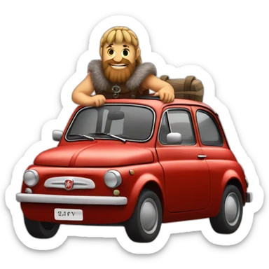Viking in a fiat 500 sticker