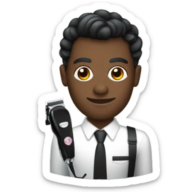 black James Bond holding hair clippers sticker