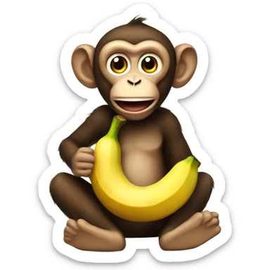 Monkey with a banana  sticker