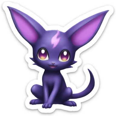 Dark Shiny Cute Kawaii Ethereal Dark Noibat-Delcatty-Espeon-fusion-hybrid full body sticker