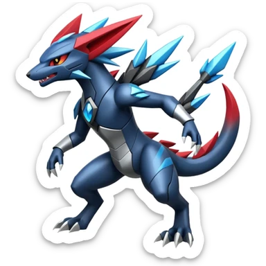 Futuristic Modern Zeraora-Dialga-Zoroark-fusion sticker