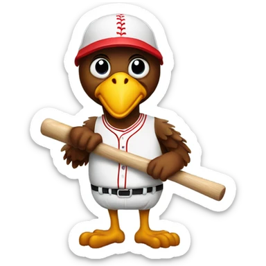 Turkey with baseball bat sticker