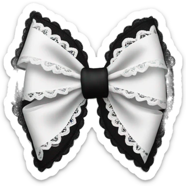 black bow with lace sticker